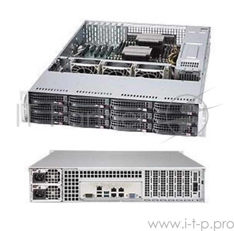 Платформа 2U 19 RM Supermicro SuperStorage Server SSG-6028R-E1CR12N (2xSocket2011-v3, iC612, 24xDDR4, 12xHS 3.5 SAS/SATA III, RAID, 2xPCI-E x16 + 3xPCI-E x8 + PCI-E x4, VGA, 4x10Гбит LAN, IPMI, USB3.0, 920Вт red.)