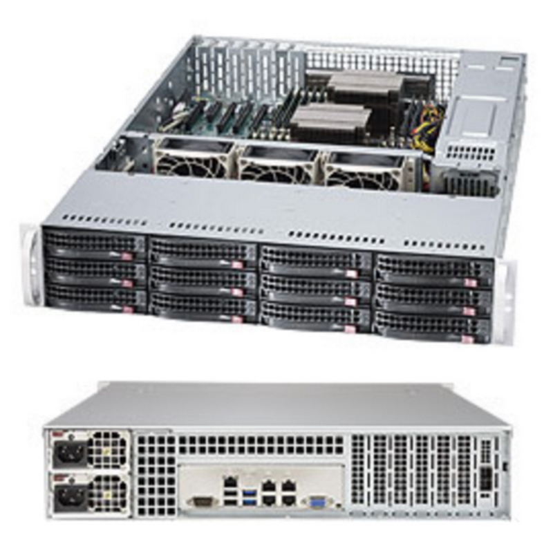 Платформа 2U 19 RM Supermicro SuperStorage Server SSG-6028R-E1CR12N (2xSocket2011-v3, iC612, 24xDDR4, 12xHS 3.5 SAS/SATA III, RAID, 2xPCI-E x16 + 3xPCI-E x8 + PCI-E x4, VGA, 4x10Гбит LAN, IPMI, USB3.0, 920Вт red.)