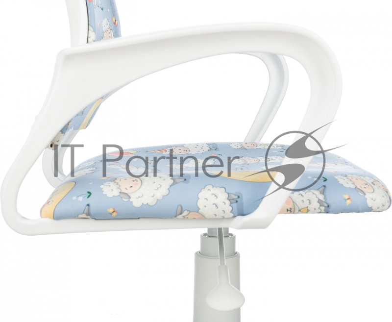 Кресло детское Бюрократ Burokids 1 W голубой овечки крестов. пластик пластик белый