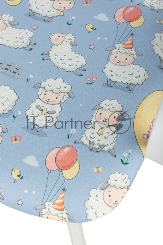 Кресло детское Бюрократ Burokids 1 W голубой овечки крестов. пластик пластик белый