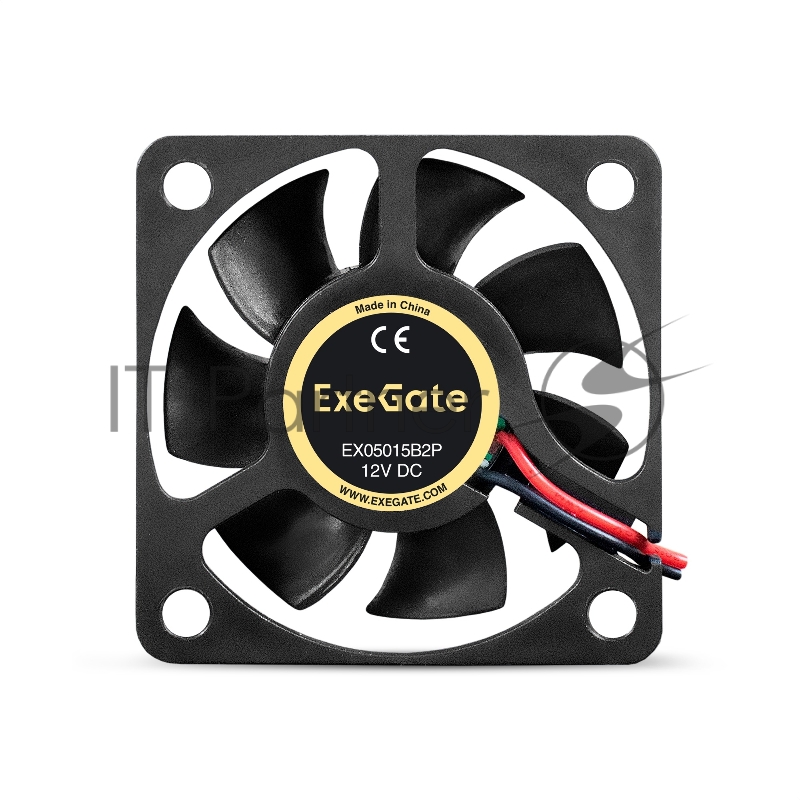 Вентилятор 12В DC ExeGate EX05015B2P (50x50x15 мм, 2-Ball (двойной шарикоподшипник), 2pin, 6000RPM, 33dBA)