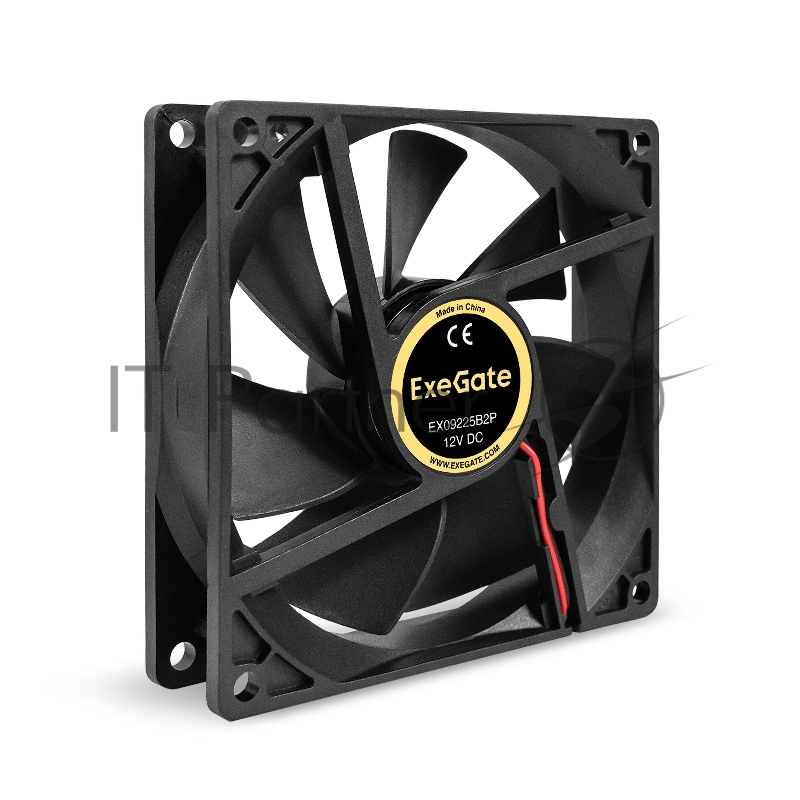 Вентилятор 12В DC ExeGate EX09225B2P (92x92x25 мм, 2-Ball (двойной шарикоподшипник), 2pin, 2150RPM, 27dBA)