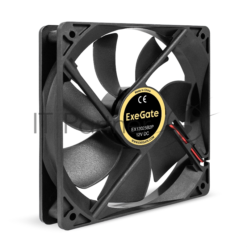 Вентилятор 12В DC ExeGate EX12025B2P (120x120x25 мм, 2-Ball (двойной шарикоподшипник), 2pin, 1550RPM, 25dBA)