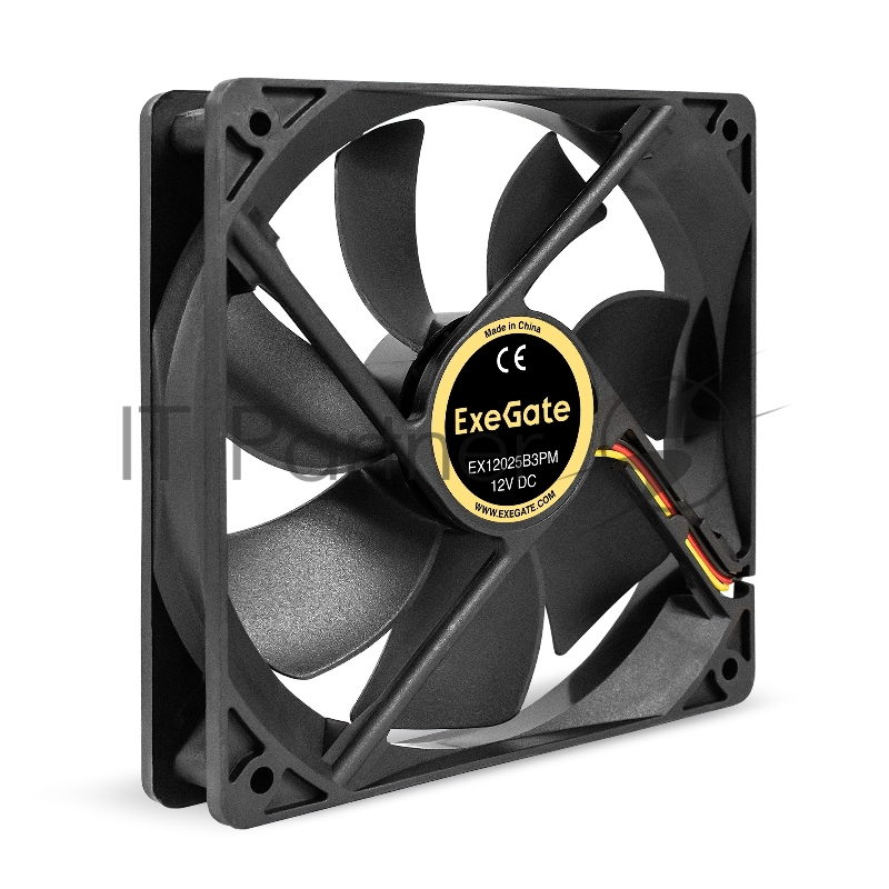 Вентилятор 12В DC ExeGate EX12025B3PM (120x120x25 мм,2-Ball (двойной шарикоподшипник), 3pin+Molex, 1550RPM, 25dBA)