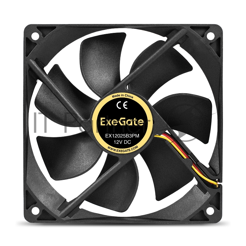 Вентилятор 12В DC ExeGate EX12025B3PM (120x120x25 мм,2-Ball (двойной шарикоподшипник), 3pin+Molex, 1550RPM, 25dBA)