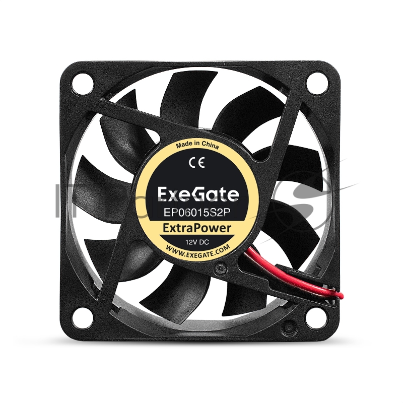 Вентилятор 12В DC ExeGate ExtraPower EP06015S2P (60x60x15 мм, Sleeve bearing (подшипник скольжения), 2pin, 4800RPM, 32dBA)
