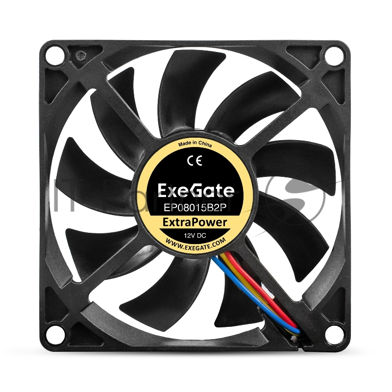Вентилятор 12В DC ExeGate ExtraPower EP08015B2P (80x80x15 мм, 2-Ball (двойной шарикоподшипник), 2pin, 2600RPM, 26dBA)