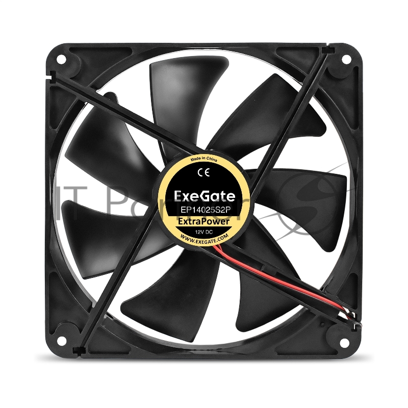 Вентилятор 12В DC ExeGate ExtraPower EP14025S2P (140x140x25 мм, Sleeve bearing (подшипник скольжения), 2pin, 1600RPM, 31dBA)