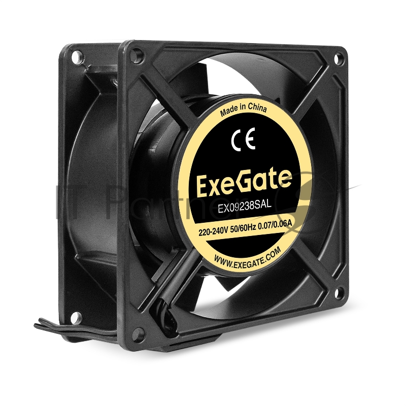 Вентилятор 220В AC ExeGate EX09238SAL (92x92x38 мм, Sleeve bearing (подшипник скольжения, алюминиевый корпус, подводящий провод 30 см, 2700RPM, 39dBA, RTL)