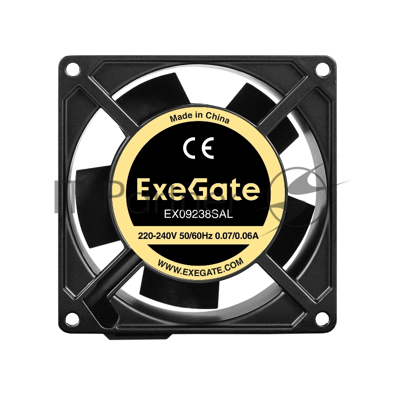 Вентилятор 220В AC ExeGate EX09238SAL (92x92x38 мм, Sleeve bearing (подшипник скольжения, алюминиевый корпус, подводящий провод 30 см, 2700RPM, 39dBA, RTL)