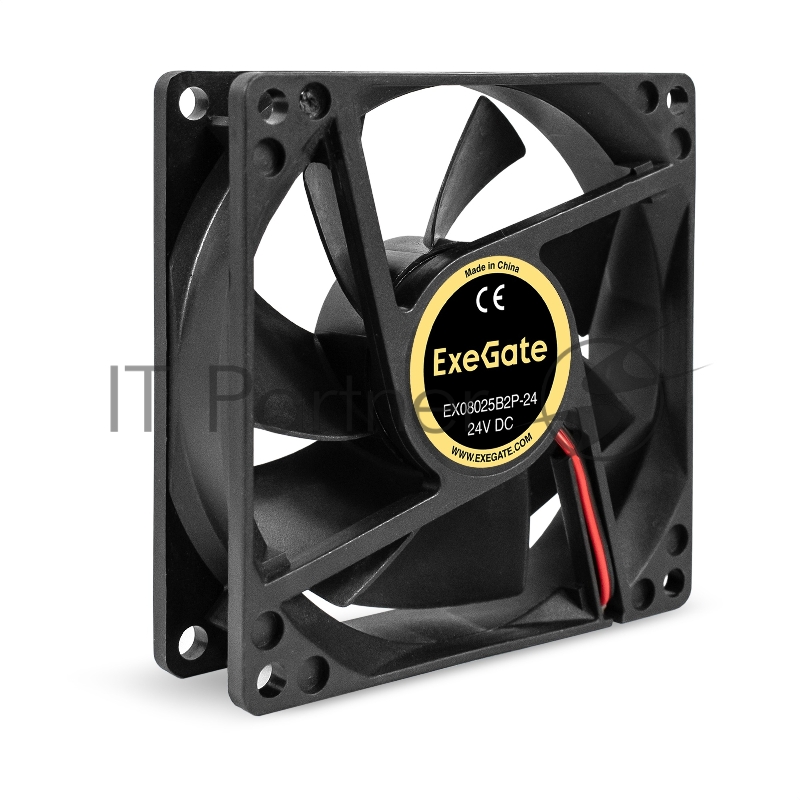 Вентилятор 24B DC ExeGate EX08025B2P-24 (80x80x25 мм, 2-Ball (двойной шарикоподшипник), 2pin, 2850RPM, 28.5dBA)