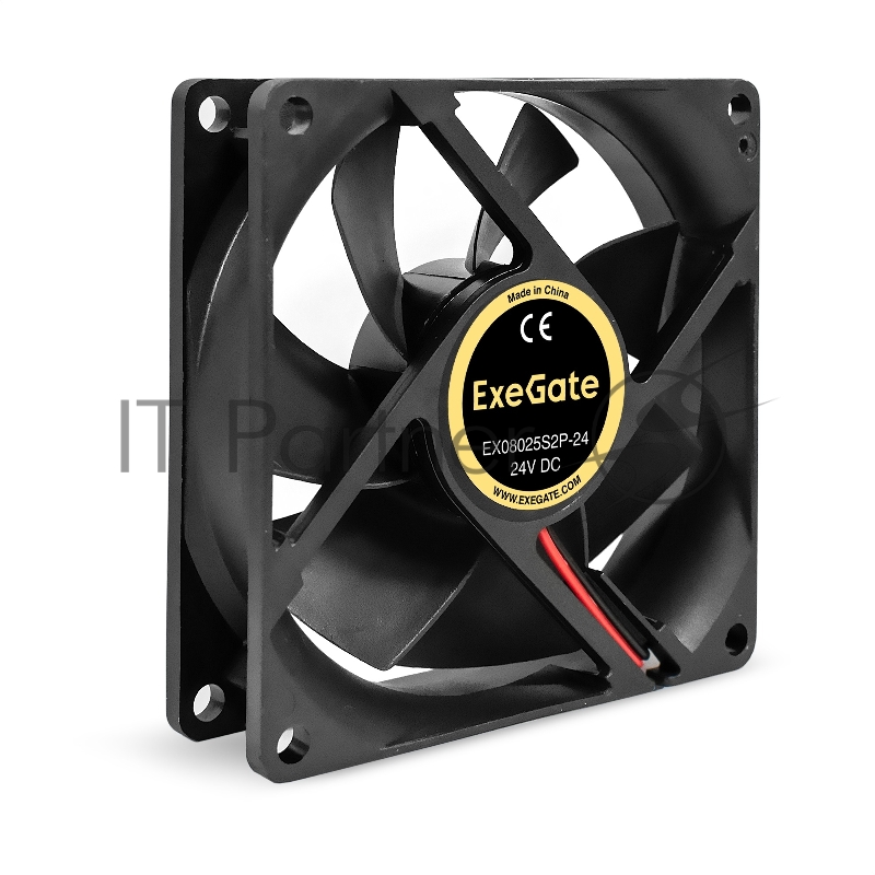 Вентилятор 24B DC ExeGate EX08025S2P-24 (80x80x25 мм, Sleeve bearing (подшипник скольжения), 2pin, 2800RPM, 28dBA)
