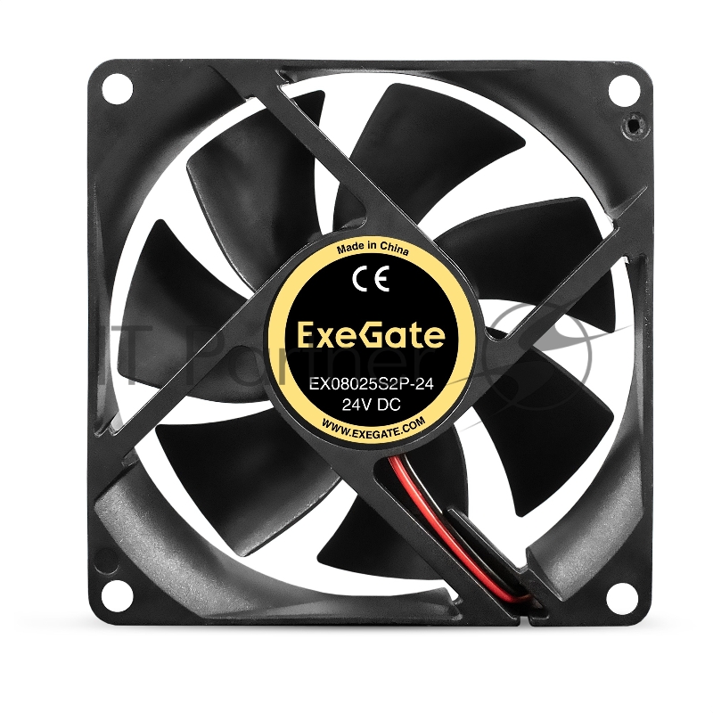 Вентилятор 24B DC ExeGate EX08025S2P-24 (80x80x25 мм, Sleeve bearing (подшипник скольжения), 2pin, 2800RPM, 28dBA)