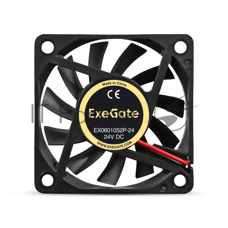 Вентилятор 24В DC ExeGate EX06010S2P-24 (60x60x10 мм, Sleeve bearing (подшипник скольжения), 2pin, 3000RPM, 24.1dBA)