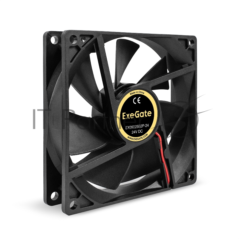 Вентилятор 24В DC ExeGate EX09225B2P-24 (92x92x25 мм, 2-Ball (двойной шарикоподшипник), 2pin, 2750RPM, 34.4dBA)