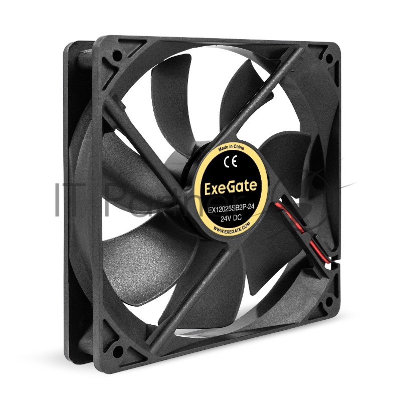 Вентилятор 24В DC ExeGate EX12025B2P-24 (120x120x25 мм, 2-Ball (двойной шарикоподшипник), 2pin, 2150RPM, 35.3dBA)