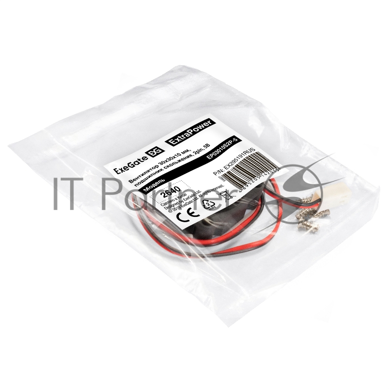 Вентилятор 5В DC ExeGate ExtraPower EP03010S2P-5 (30x30x10 мм, Sleeve bearing (подшипник скольжения), 2pin, 12000RPM, 33dBA)