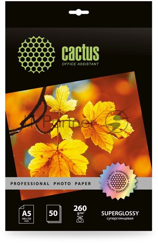 Фотобумага Cactus Prof CS-HGA526050 A5/260г/м2/50л./белый глянцевое для струйной печати