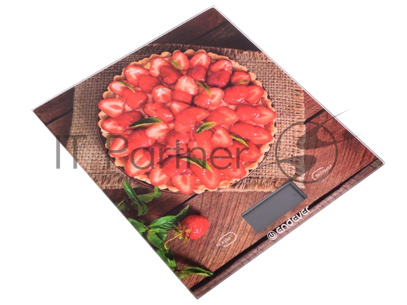 Весы кухонные электронные Endever Skyline KS-522, рисунок Торт, вес от 2 г до 5 кг, закаленное стекло повышенной прочности, автоматическое отключение