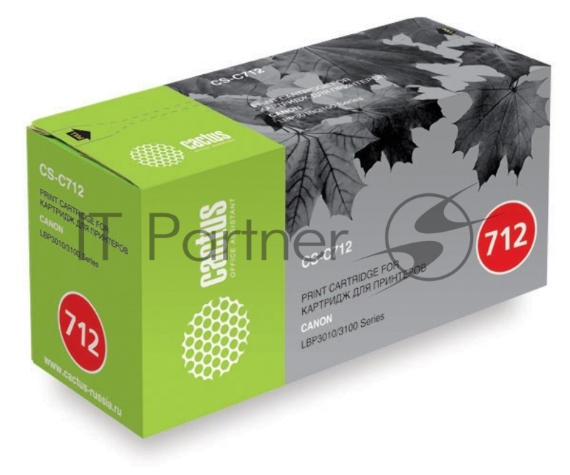 Тонер Картридж Cactus CS-C712S черный для Canon LBP-3010 LBP-3020 (1500стр.)