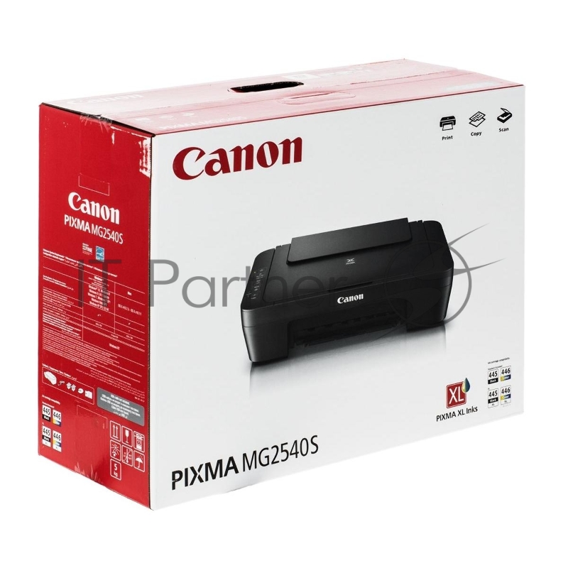 МФУ Canon PIXMA MG2540S, 4-цветный струйный принтер/сканер/копир A4, 8 (5 цв) изобр./мин, 4800x600 dpi, подача: 60 лист., USB, печать фотографий, корпус черный (замена MG2440)
