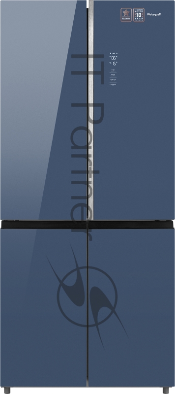 Холодильник Weissgauff WCD 590 NoFrost Inverter Premium Biofresh Blue Glass