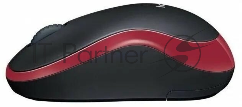 Мышь Logitech M186 черный/красный оптическая (1000dpi) беспроводная USB2.0 для ноутбука (3but)