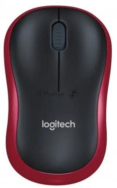 Мышь Logitech M186 черный/красный оптическая (1000dpi) беспроводная USB2.0 для ноутбука (3but)
