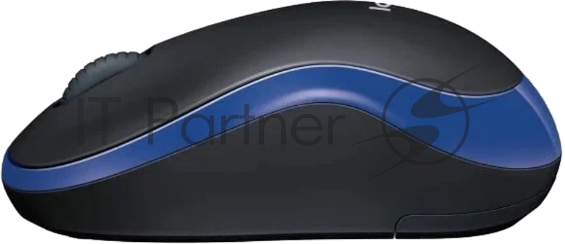Мышь Logitech M186 черный/синий оптическая (1000dpi) беспроводная USB2.0 для ноутбука (3but)