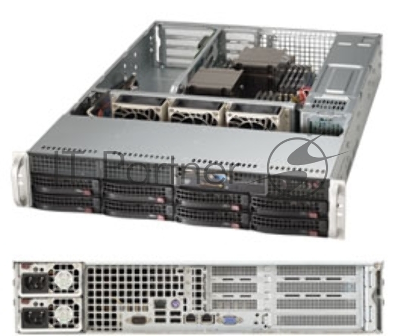 Платформа 2U 19 RM Supermicro SuperServer SYS-6028R-WTR (2xSocket2011-v3, iC612, 16xDDR4, 8xHS 3.5 SATA III, RAID, 4xPCI-E x8 + 2xPCI-E x8 LP, VGA, 2x1Гбит LAN, IPMI, USB3.0, 740Вт red.)