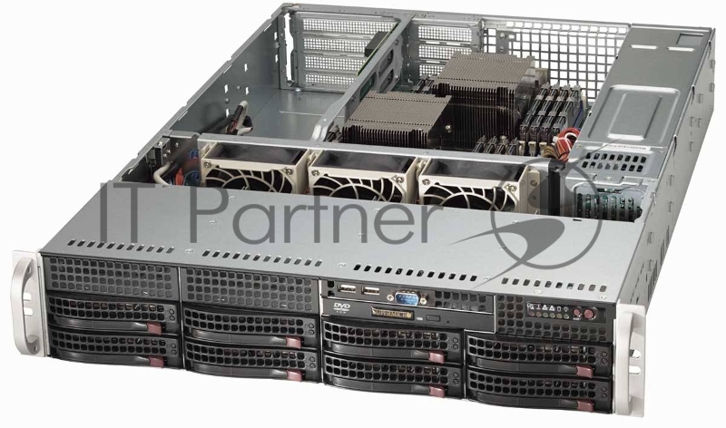 Платформа 2U 19 RM Supermicro SuperServer SYS-6028R-WTR (2xSocket2011-v3, iC612, 16xDDR4, 8xHS 3.5 SATA III, RAID, 4xPCI-E x8 + 2xPCI-E x8 LP, VGA, 2x1Гбит LAN, IPMI, USB3.0, 740Вт red.)