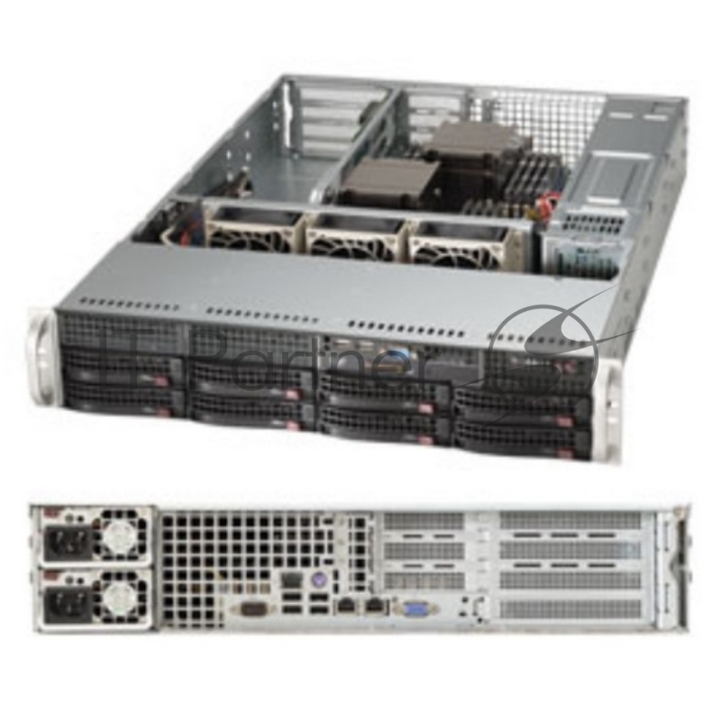Платформа 2U 19 RM Supermicro SuperServer SYS-6028R-WTR (2xSocket2011-v3, iC612, 16xDDR4, 8xHS 3.5 SATA III, RAID, 4xPCI-E x8 + 2xPCI-E x8 LP, VGA, 2x1Гбит LAN, IPMI, USB3.0, 740Вт red.)