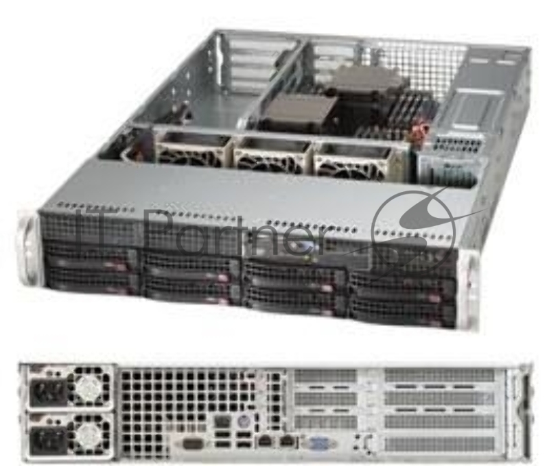 Платформа 2U 19 RM Supermicro SuperServer SYS-6028R-WTR (2xSocket2011-v3, iC612, 16xDDR4, 8xHS 3.5 SATA III, RAID, 4xPCI-E x8 + 2xPCI-E x8 LP, VGA, 2x1Гбит LAN, IPMI, USB3.0, 740Вт red.)