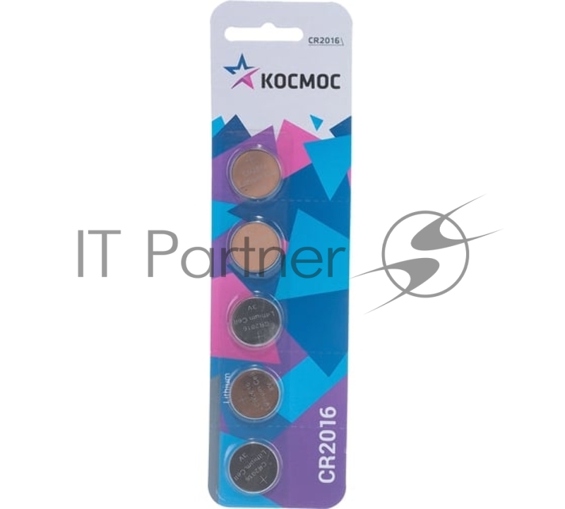 Элемент питания CR2016 3V Lithium 5BL Космос
