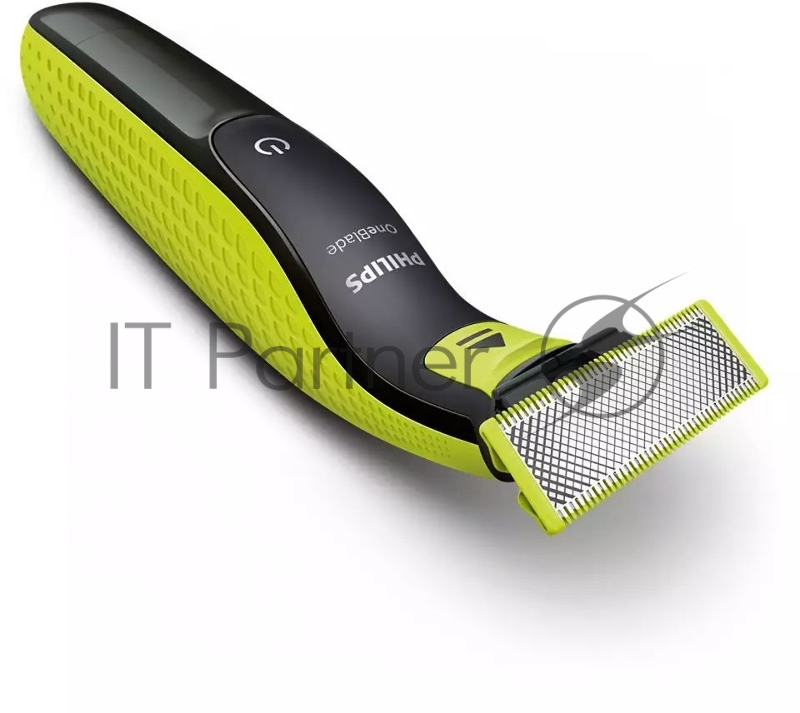 Триммер Philips QP2520/30 черный/салатовый (насадок в компл:3шт)