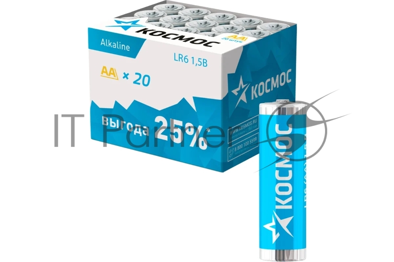 Элемент питания LR6 (AA) 1.5V Alkaline 20BOX Космос