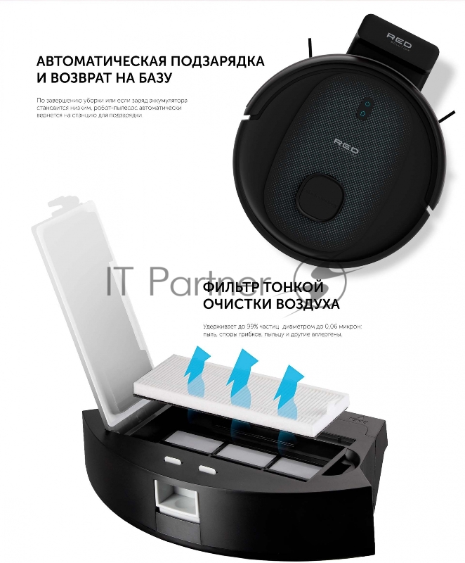 Пылесос-робот Red Solution RV-RL6100S 35Вт черный