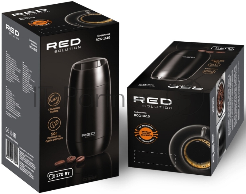 Кофемолка Red Solution RCG-1610 220Вт сист.помол.:ротац.нож вместим.:50гр черный