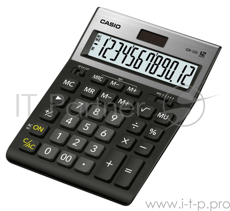 Калькулятор Калькулятор настольный CASIO GR-120 черный {Калькулятор, 12-разрядный} 1086913