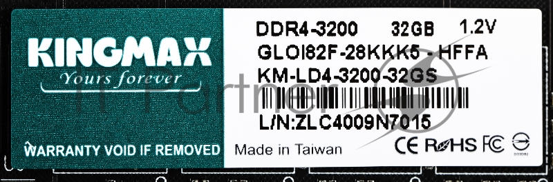 Память DDR4 32Gb 3200MHz Kingmax KM-LD4-3200-32GS RTL PC4-25600 CL22 DIMM 288-pin 1.2В Ret