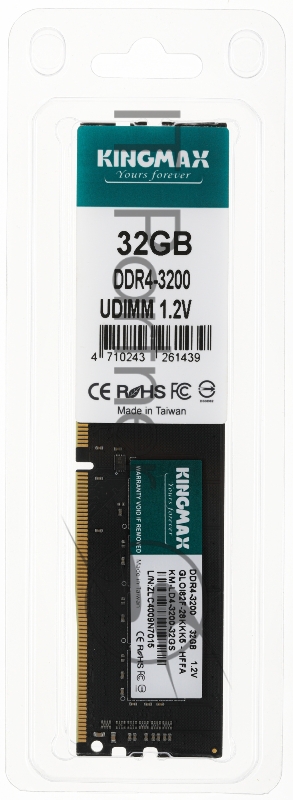 Память DDR4 32Gb 3200MHz Kingmax KM-LD4-3200-32GS RTL PC4-25600 CL22 DIMM 288-pin 1.2В Ret