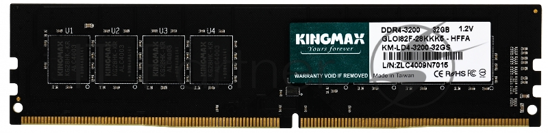 Память DDR4 32Gb 3200MHz Kingmax KM-LD4-3200-32GS RTL PC4-25600 CL22 DIMM 288-pin 1.2В Ret