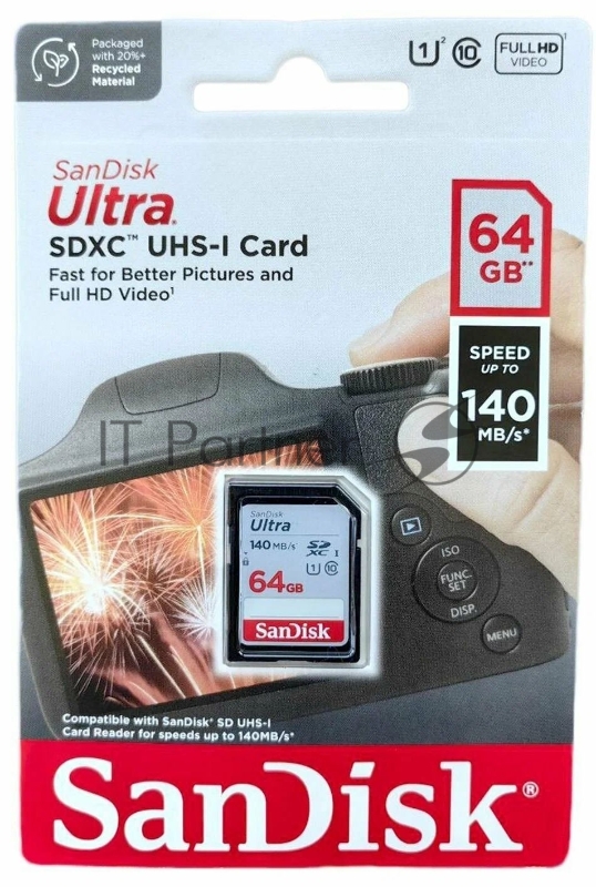 Карта памяти SANDISK SDXC 64GB UHS-I SDSDUNB-064G-GN6IN