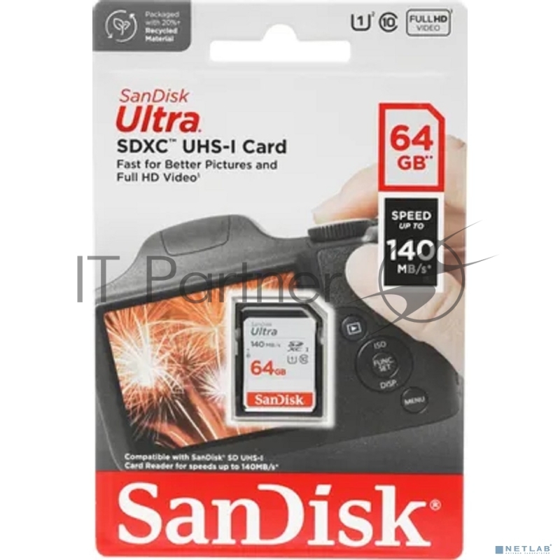 Карта памяти SANDISK SDXC 64GB UHS-I SDSDUNB-064G-GN6IN