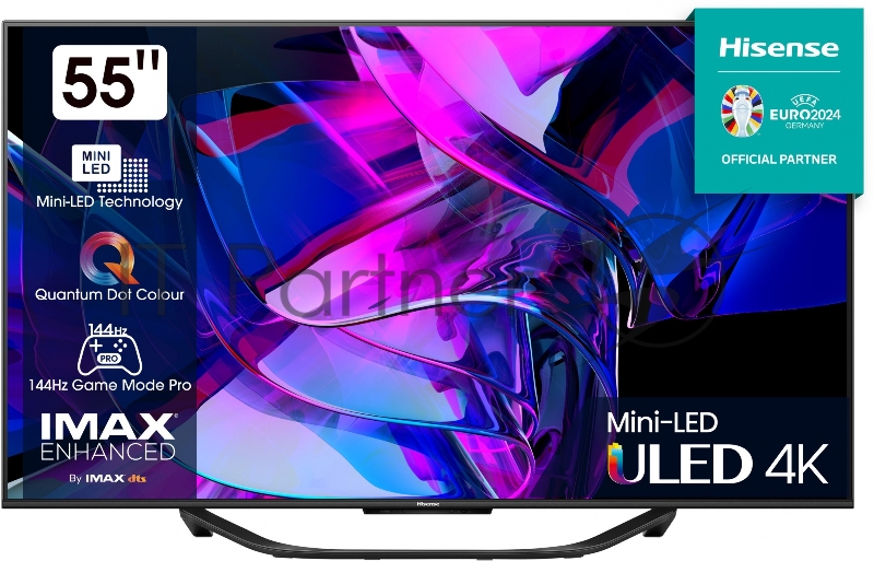 Телевизор LED Hisense 55 55U7KQ темно-серый 4K Ultra HD 120Hz DVB-T DVB-T2 DVB-C DVB-S DVB-S2 USB WiFi Smart TV