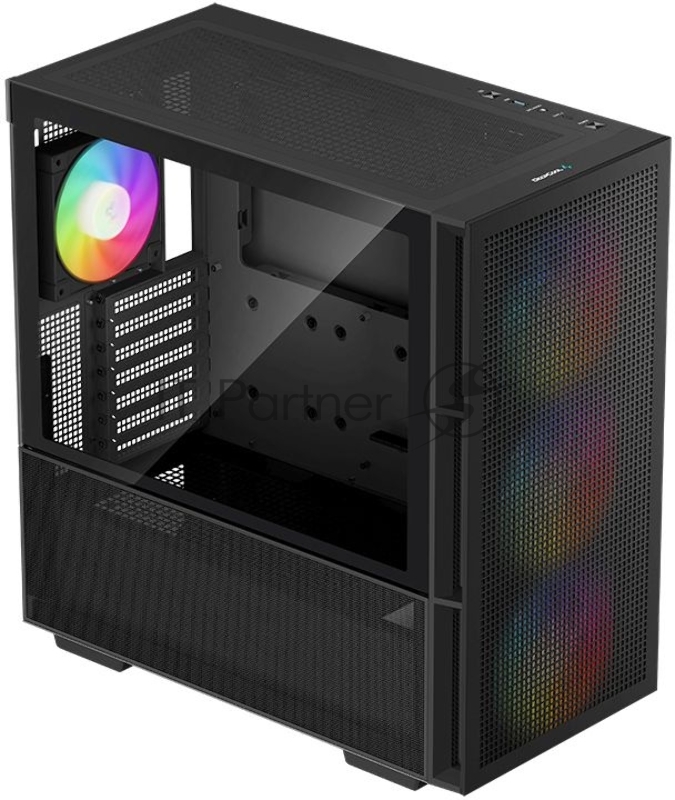 Корпус компьютерный DeepCool CH560 Black (R-CH560-BKAPE4-G-1) (ATX, без БП, 2хUSB, с окном)