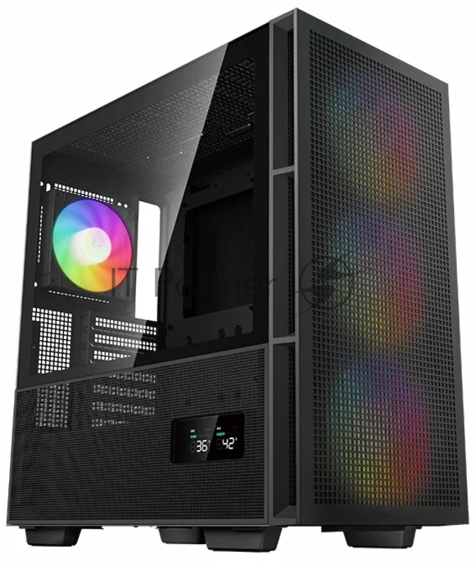 Корпус компьютерный DeepCool CH560 Digital Black (R-CH560-BKAPE4D-G-1) (ATX, без БП, 2хUSB, с окном)