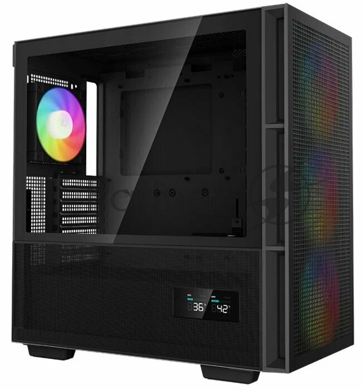Корпус компьютерный DeepCool CH560 Digital Black (R-CH560-BKAPE4D-G-1) (ATX, без БП, 2хUSB, с окном)