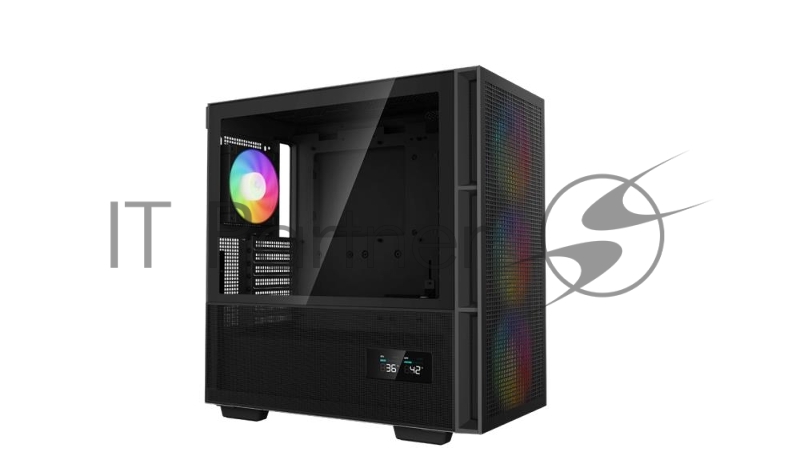 Корпус компьютерный DeepCool CH560 Digital Black (R-CH560-BKAPE4D-G-1) (ATX, без БП, 2хUSB, с окном)