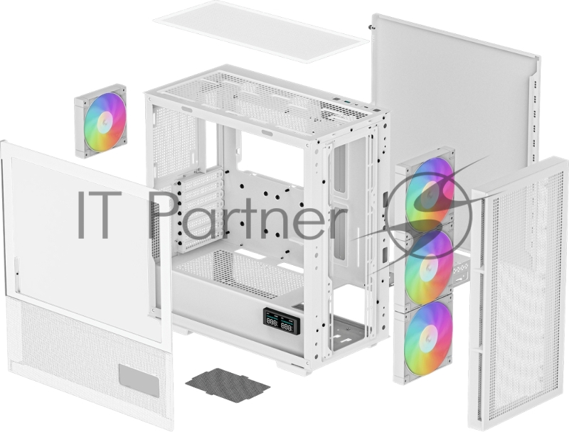 Корпус компьютерный DeepCool CH560 Digital WH White (R-CH560-WHAPE4D-G-1) (ATX, без БП, 2хUSB, с окном)
